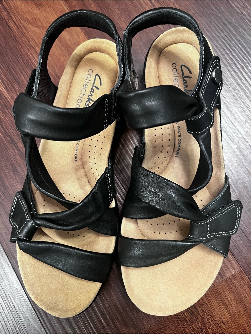 Black Leather Comfort Sandals